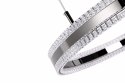 Lampa wisząca ARKADIA LED 80 cm - tytanowa z kryształowym pierścieniem