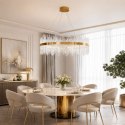Lampa wisząca HESTIA 100 cm - żyrandol LED, złoty do salonu