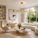 Lampa wisząca HESTIA 80 cm - żyrandol LED, złoty do salonu