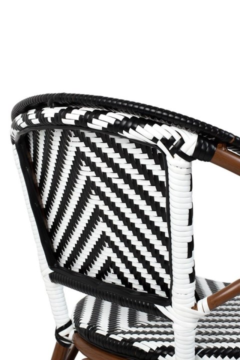 Zestaw 6 krzeseł ogrodowych CAFE AZURE biały / czarny