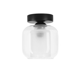 ESTIMA lampa sufitowa czarny 1x40W E27 klosz bezbarwny+piaskowany