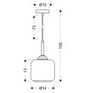 ESTIMA lampa wisząca czarny 1x40W E27 klosz bezbarwny+piaskowany