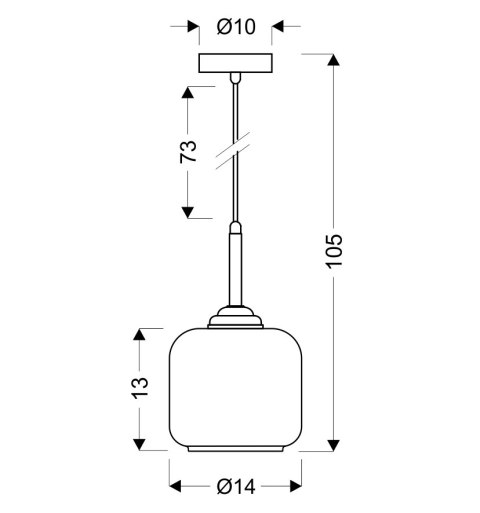 ESTIMA lampa wisząca czarny 1x40W E27 klosz bezbarwny+piaskowany
