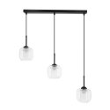 ESTIMA lampa wisząca czarny 3x40W E27 klosz bezbarwny+piaskowany
