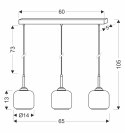 ESTIMA lampa wisząca czarny 3x40W E27 klosz bezbarwny+piaskowany
