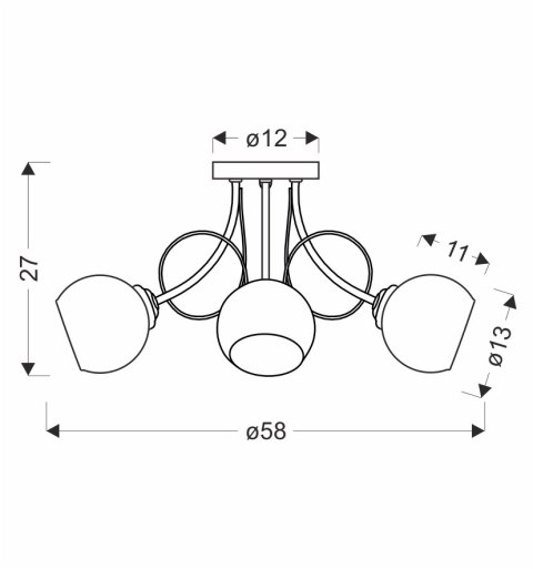 FANTA lampa sufitowa chromowy 3x40W E27 klosz biały
