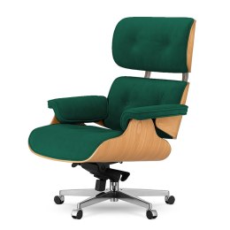 Fotel Biurowy Lucera XL w stylu Lounge Chair Velvet Jasny dąb Butelkowy (SWAN-16) Butelkowy (SWAN-16)