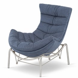 Fotel Hoor Bujany w tkaninie Fabb XZ Lins (Lins 81) Niebieski Fabb (Lins 81) Niebieski Fabb