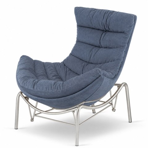 Fotel Hoor Bujany w tkaninie Fabb XZ Lins (Lins 81) Niebieski Fabb (Lins 81) Niebieski Fabb