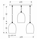 Icaro lampa wisząca talerz czarny 3x40W E27 klosz złoty