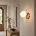 Lampa ścienna MOLECULA, biało złota 27 cm