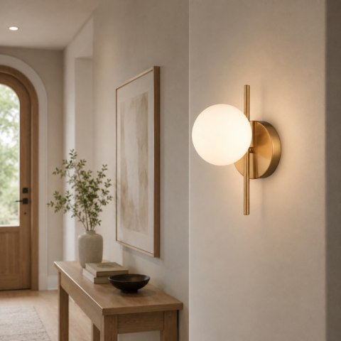 Lampa ścienna MOLECULA, biało złota 27 cm