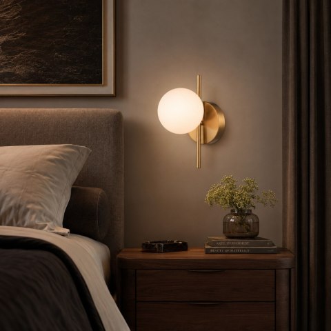 Lampa ścienna MOLECULA, biało złota 27 cm