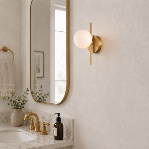 Lampa ścienna MOLECULA, biało złota 27 cm