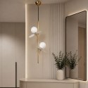 Lampa wisząca CHIC-2 pionowa złoto biała 26 cm