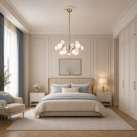 Lampa wisząca CHIC-5, biało złota 65 cm