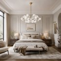 Lampa wisząca CHIC-6, biało złota 90 cm