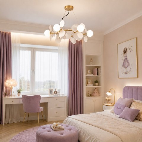 Lampa wisząca CHIC-9, biało złota 75 cm