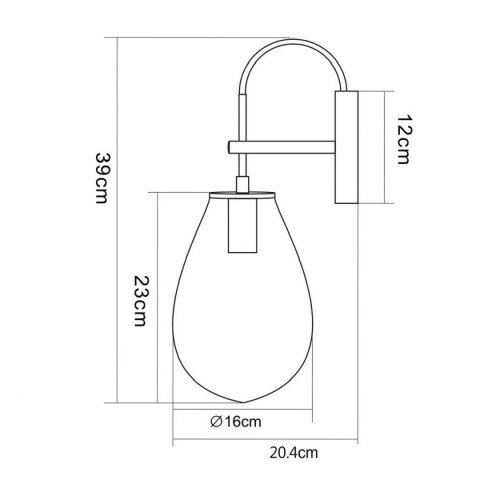 Light Prestige Kinkiet Fondi czarny 1xE14