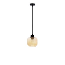 MARLA lampa wisząca czarny 1x40W E27 klosz bursztynowy