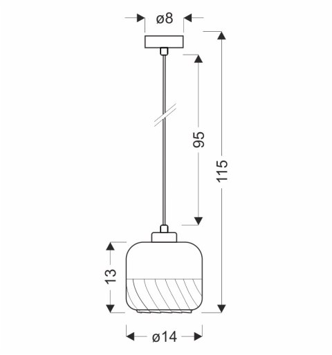 MARLA lampa wisząca czarny 1x40W E27 klosz bursztynowy