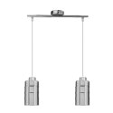 METZ lampa wisząca chromowy 2x40W E27 klosz dymiony lustrzany