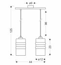 METZ lampa wisząca chromowy 2x40W E27 klosz dymiony lustrzany