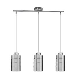 METZ lampa wisząca chromowy 3x40W E27 klosz dymiony lustrzany