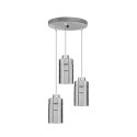 METZ lampa wisząca talerz chromowy 3x40W E27 klosz dymiony lustrzany