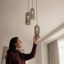 METZ lampa wisząca talerz chromowy 3x40W E27 klosz dymiony lustrzany
