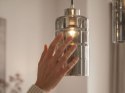 METZ lampa wisząca talerz chromowy 5x40W E27 klosz dymiony lustrzany