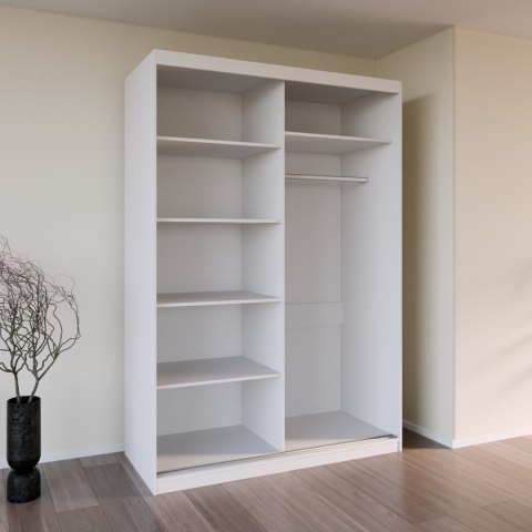 Szafa przesuwna z lustrem VALTURA 150cm biały mat