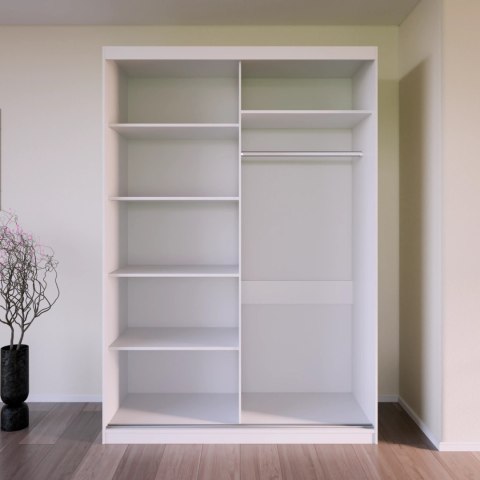 Szafa przesuwna z lustrem VALTURA 150cm biały mat