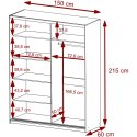 Szafa przesuwna z lustrem VALTURA 150cm biały mat