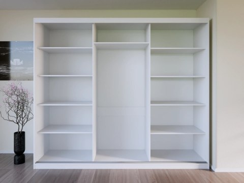 Szafa przesuwna z lustrem VALTURA 250cm biały mat