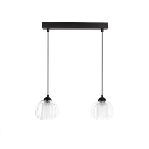 VALERIA lampa wisząca czarny 2x40W E27 klosz bezbarwny