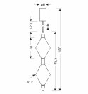 VITA lampa wisząca czarny 7,5W LED 2700K 2 x klosz bezbarwny