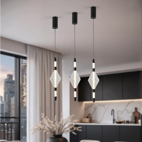 VITA lampa wisząca czarny 7,5W LED 2700K klosz bezbarwny