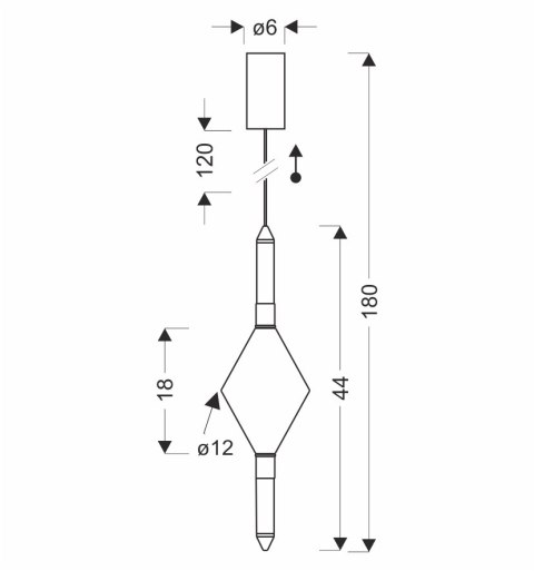 VITA lampa wisząca czarny 7,5W LED 2700K klosz bezbarwny