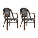 Zestaw 2 krzeseł ogrodowych CAFE PARIS ARM brązowy rattan