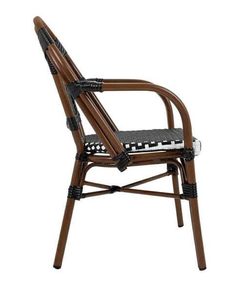 Zestaw 2 krzeseł ogrodowych CAFE PARIS ARM brązowy rattan