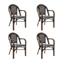 Zestaw 4 krzeseł ogrodowych CAFE PARIS ARM brązowy rattan