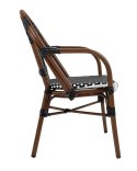 Zestaw 4 krzeseł ogrodowych CAFE PARIS ARM brązowy rattan