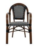Zestaw 4 krzeseł ogrodowych CAFE PARIS ARM brązowy rattan