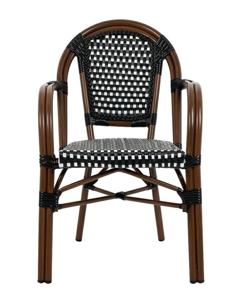 Zestaw 4 krzeseł ogrodowych CAFE PARIS ARM brązowy rattan