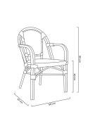 Zestaw 4 krzeseł ogrodowych CAFE PARIS ARM brązowy rattan