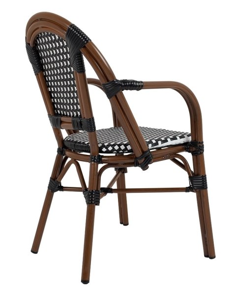 Zestaw 6 krzeseł ogrodowych CAFE PARIS ARM brązowy rattan