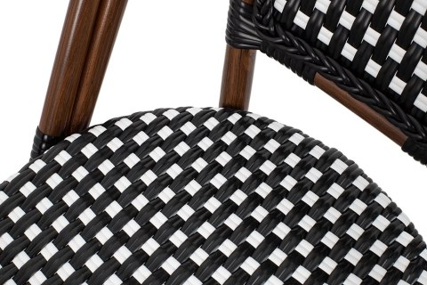 Zestaw 6 krzeseł ogrodowych CAFE PARIS ARM brązowy rattan