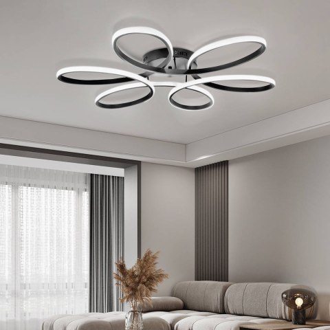 LAMPA DEKORACYJNA OKRĘGI 100W + PILOT CZARNA DL-J05 FIORE