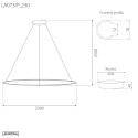Lampa wisząca Ledowe Okręgi No.1 230cm RGBW czarna